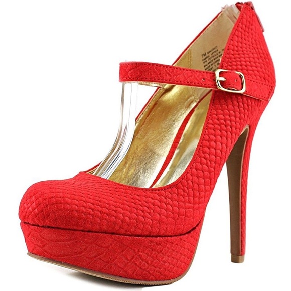 Material Girl | “Koko” Red Platform Stiletto Heels | Size 9 - Picture 1 of 7